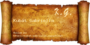 Kubát Gabriella névjegykártya